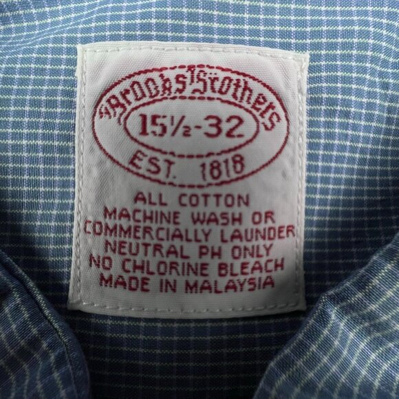 VTG Brooks Brothers Button Up Shirt Men Medium 15.5 / 32 Blue Check Neutral PH - Picture 1 of 6